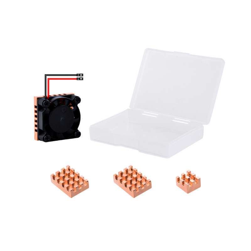 Orange Pi 5 Plus Cooling Kit (Fan + Copper Heatsinks + Case)