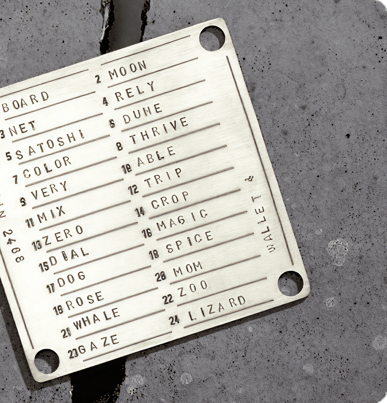 Steel Seed-Phrase Backup Plate (Letter-Tile Kit)