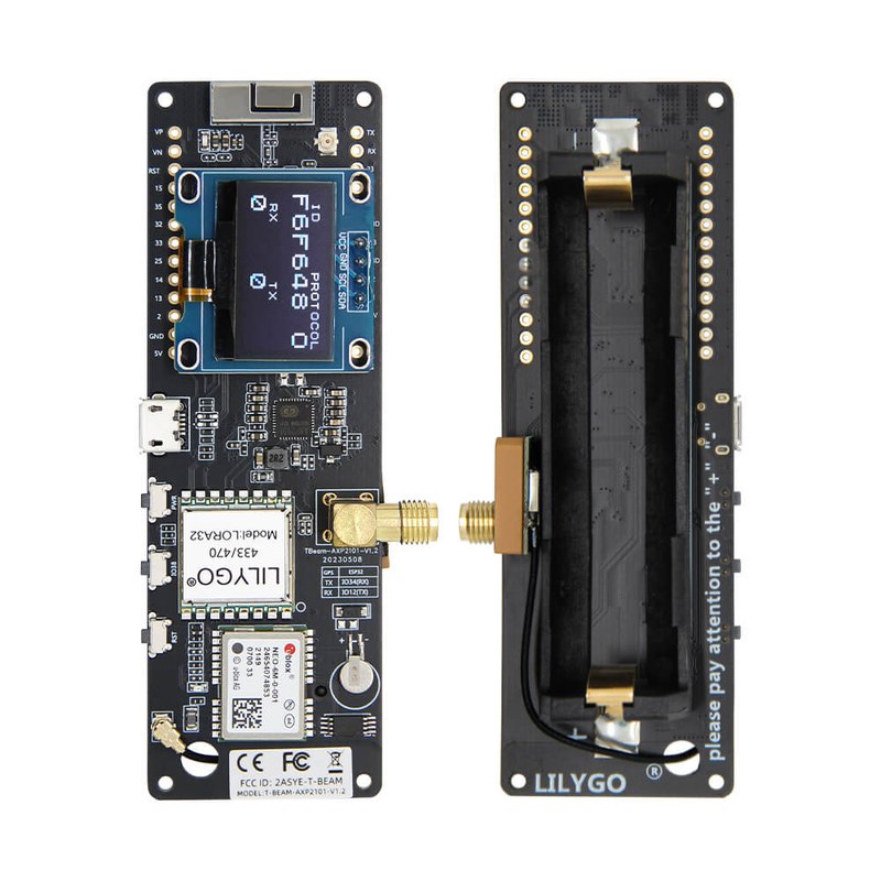 LILYGO T-Beam Meshtastic Node (SX1262 + GPS)
