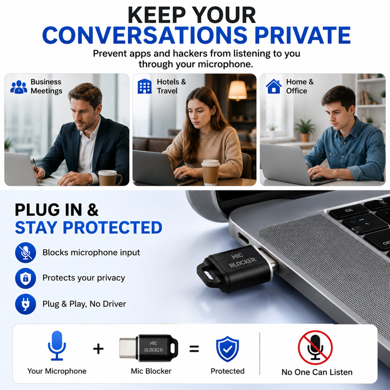 USB-C Microphone Blocker (Plug-In, Passive)